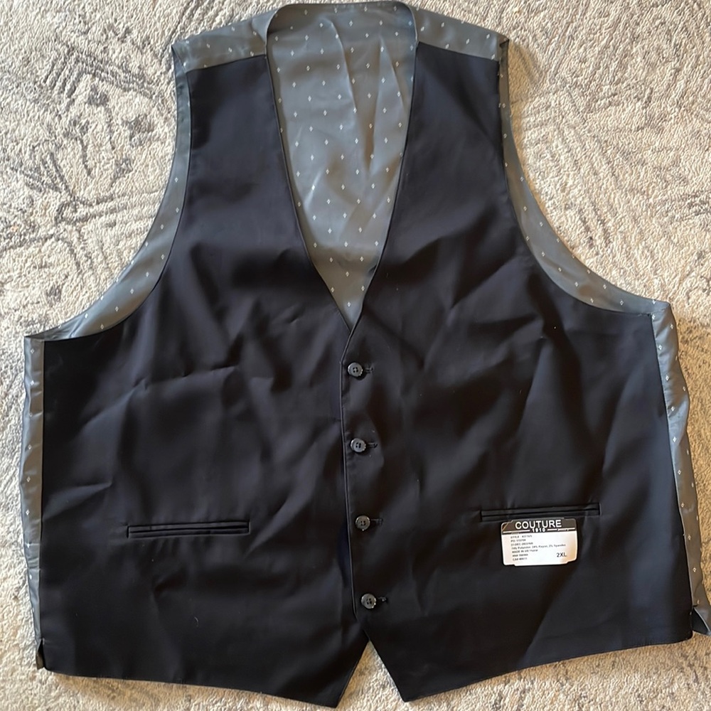 Black men’s vest -2XL Couture tuxedo, wedding, new
